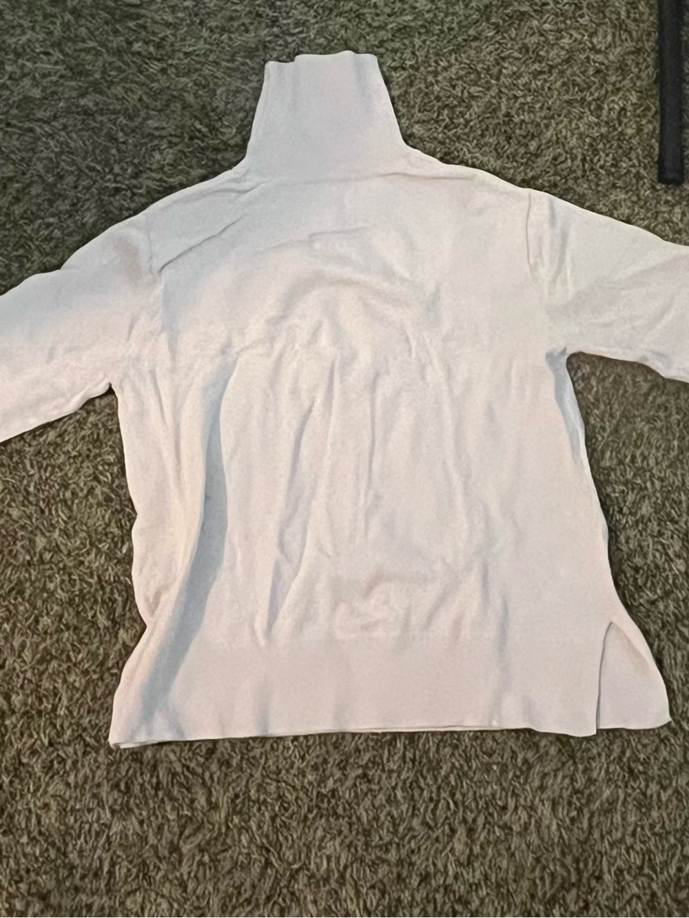 Turtleneck Long Sleeve Knit Sweater - pinkish white